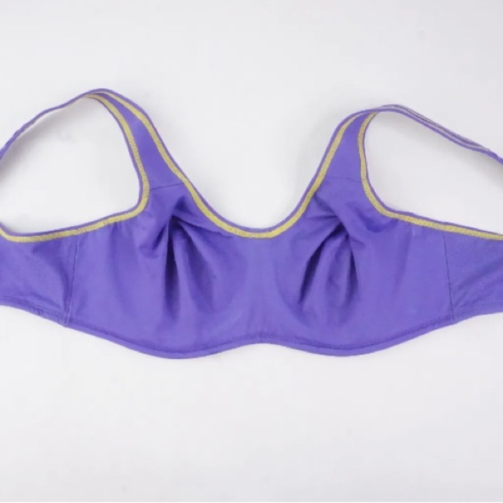 Wacoal Womens Simone Sport Bra 38C 855170 Purple/Yellow Workout Gym